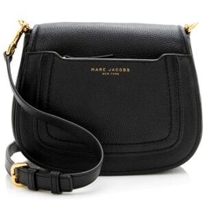 Marc Jacobs NY (Black) Leather Pebble Texture All Purpose Crossbody Saddle Bag